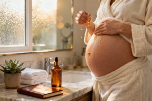 Illustration : Huile anti-vergetures grossesse : quand commencer ?