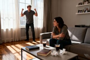 Illustration : Pourquoi mon mari me crie dessus ? Décrypter ce comportement