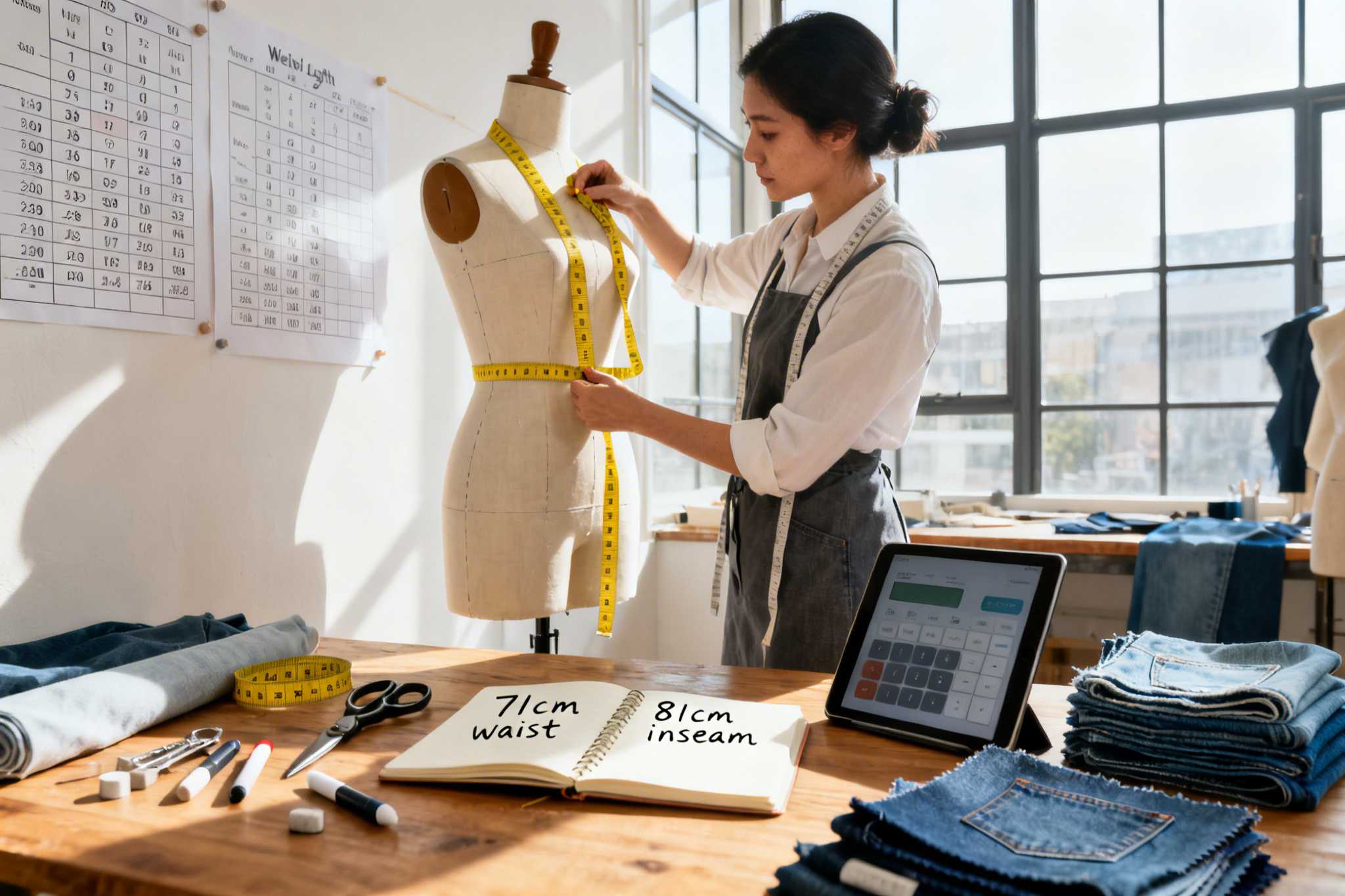 Illustration : Taille W28 L32 femme : guide complet pour bien choisir