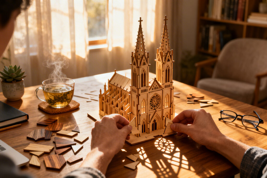 Illustration : Puzzle 3D : votre allié bien-être contre le stress quotidien